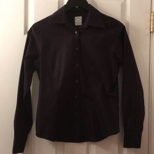 BROOKS BROTHERS Black Non-Iron Stretch Button Down